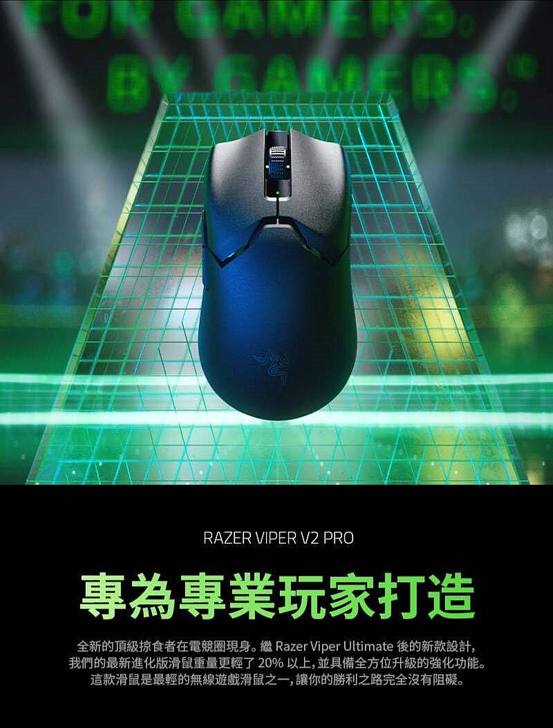 Razer Viper V2 Pro 毒蝰無線電競滑鼠-電腦．電競．筆電-myfone購物